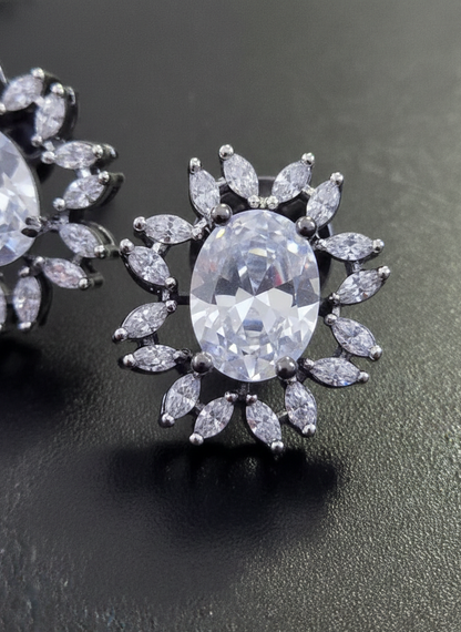 Black Rhodium Polish AD Earrings MoonShine Theme