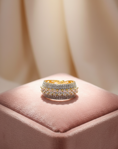 Silver Cz Adjustable Ring