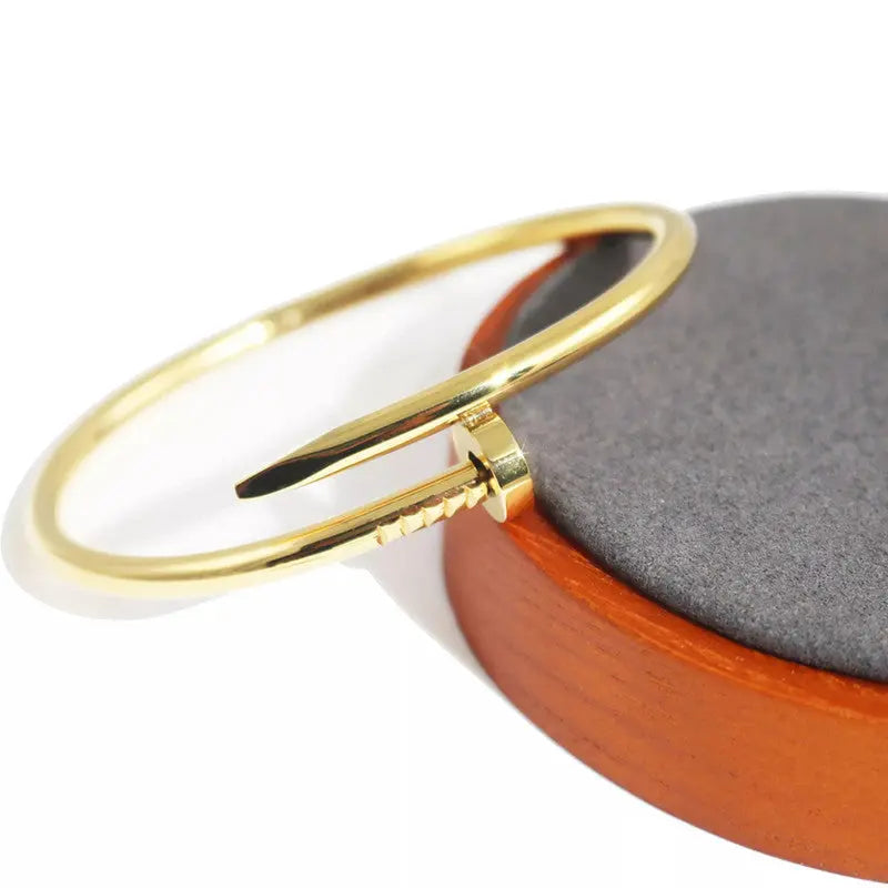 Anti Tarnish Gold Plated Nail Bracelet for Women Coruscate Jewels