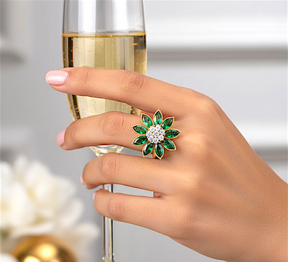 Emerald Cubic Zirconia Ring