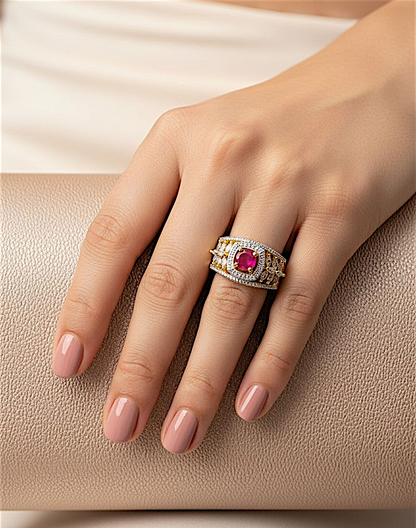 Ruby Radiance Adjustable Ring
