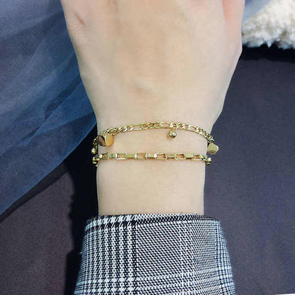 Gold Plated Stainless Steel Anti Tarnish Cube Wraparound Bracelet
