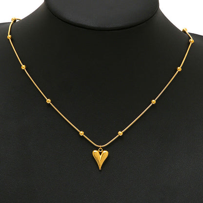 Gold Plated Anti Tarnish Stainless Steel Heart Pendant Set