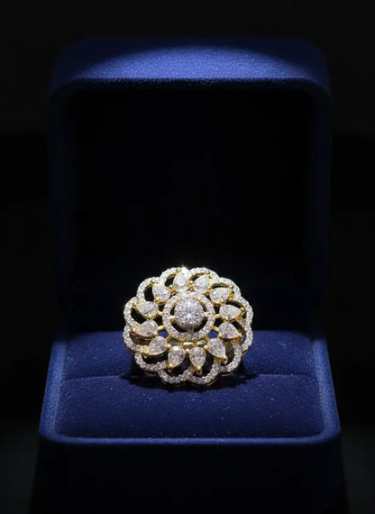 Golden Bloom Floral Ring Coruscate Jewels