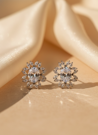 Black Rhodium Polish AD Earrings MoonShine Theme