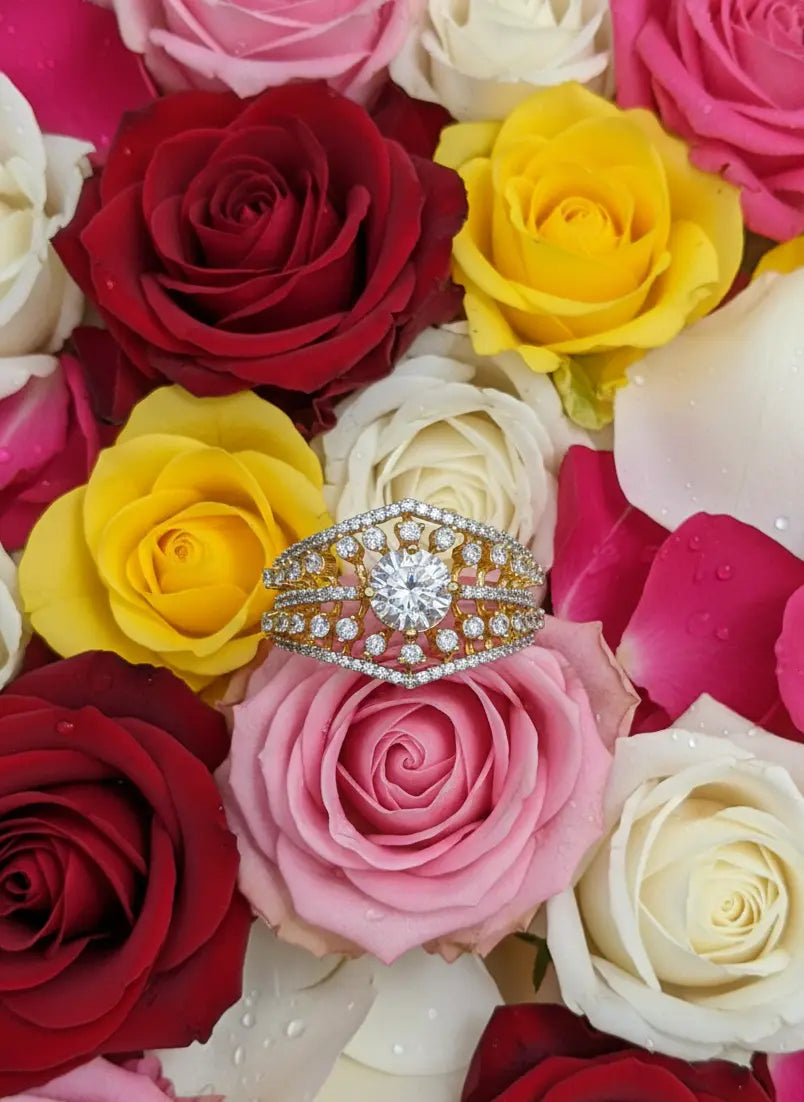 Radiant American Diamond Ring Coruscate Jewels