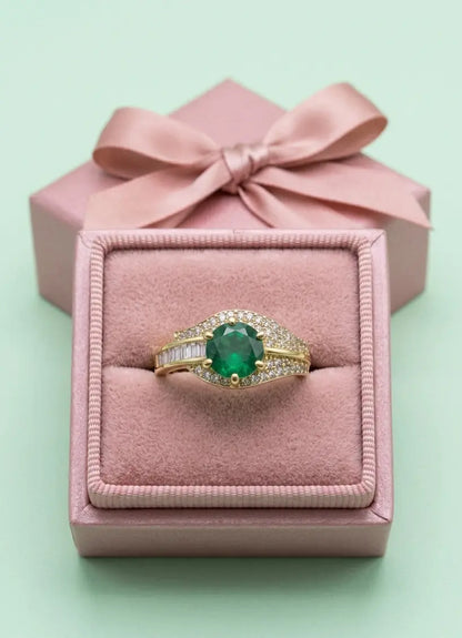 Emerald Crystal Adjustable Ring Coruscate Jewels