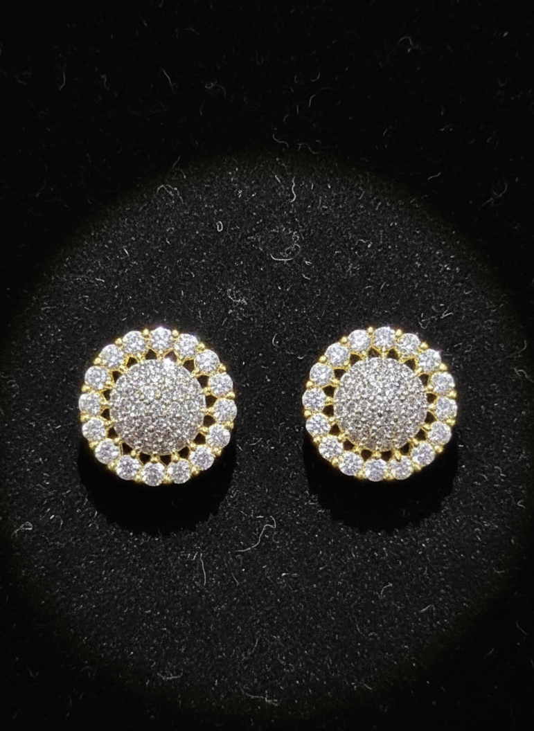 AD Earrings Gold-Plated Sunflower Theme