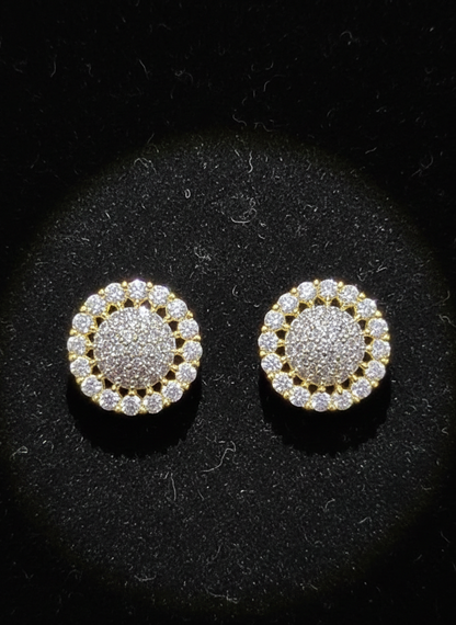 AD Earrings Gold-Plated Sunflower Theme