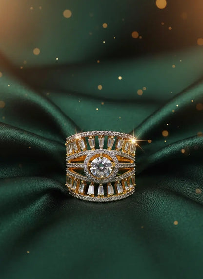 Regal American Diamond Ring Coruscate Jewels