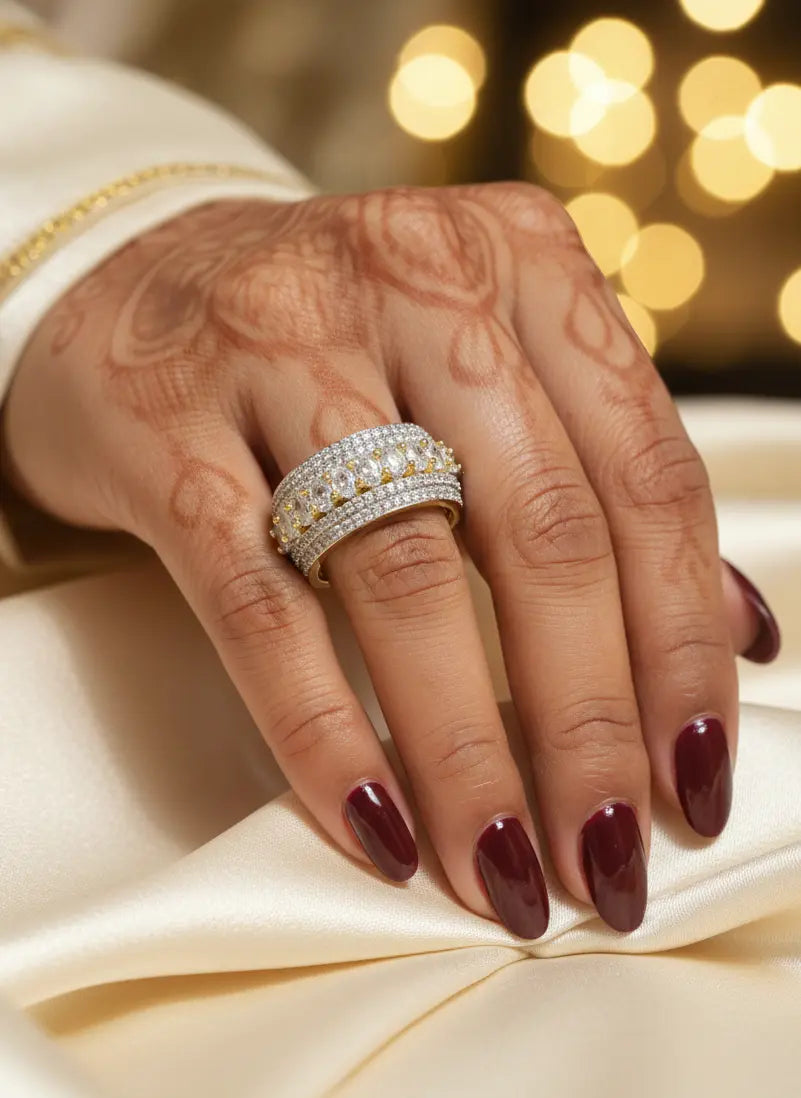 Silver Cz Adjustable Ring Coruscate Jewels