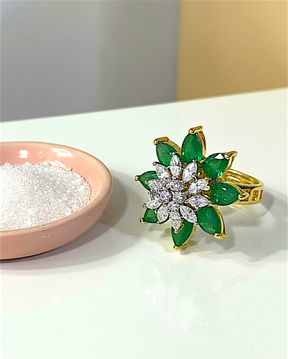 Emerald Cubic Zirconia Ring