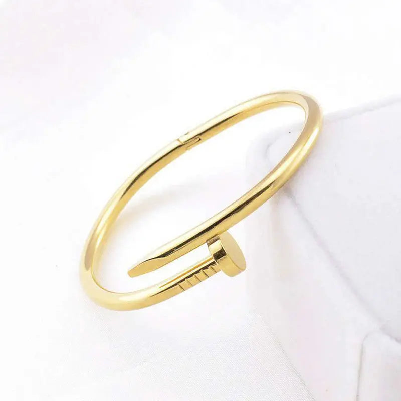 Anti Tarnish Gold Plated Nail Bracelet for Women Coruscate Jewels