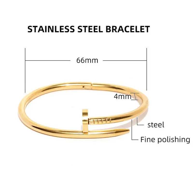 Anti Tarnish Gold Plated Nail Bracelet for Women Coruscate Jewels