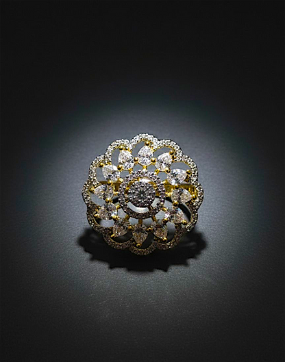 Golden Bloom Floral Ring