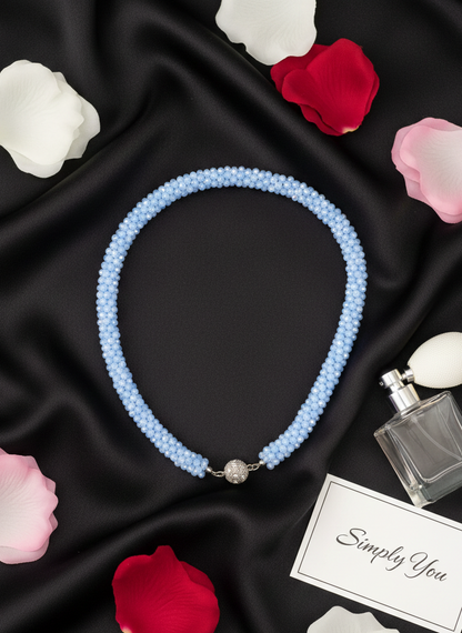 Blue Small Beads Layered Necklace Set