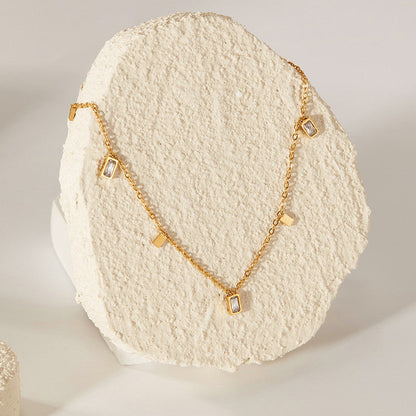 Anti Tarnish Gold Plated Geometric Neklace Gold-Toned