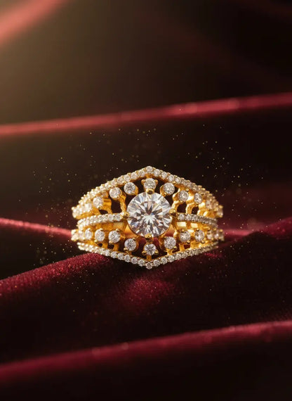 Radiant American Diamond Ring Coruscate Jewels