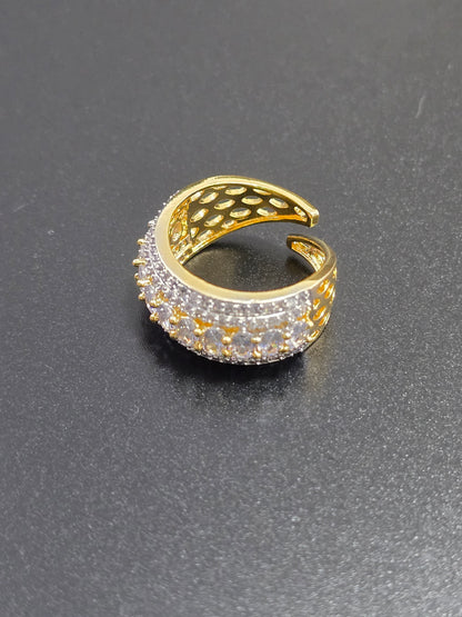 Silver Cz Adjustable Ring