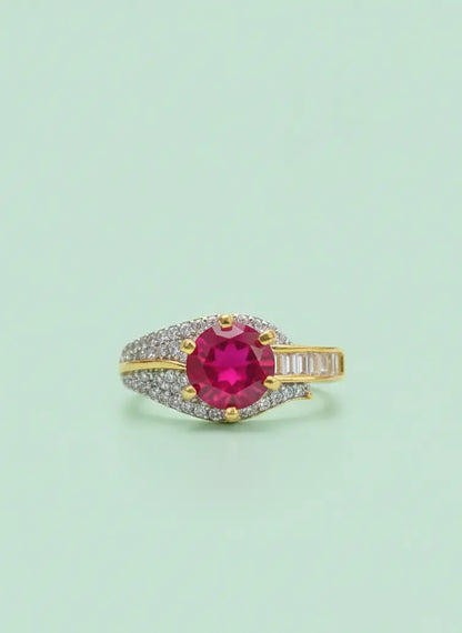 Elegant Ruby Zirconia Ring Coruscate Jewels