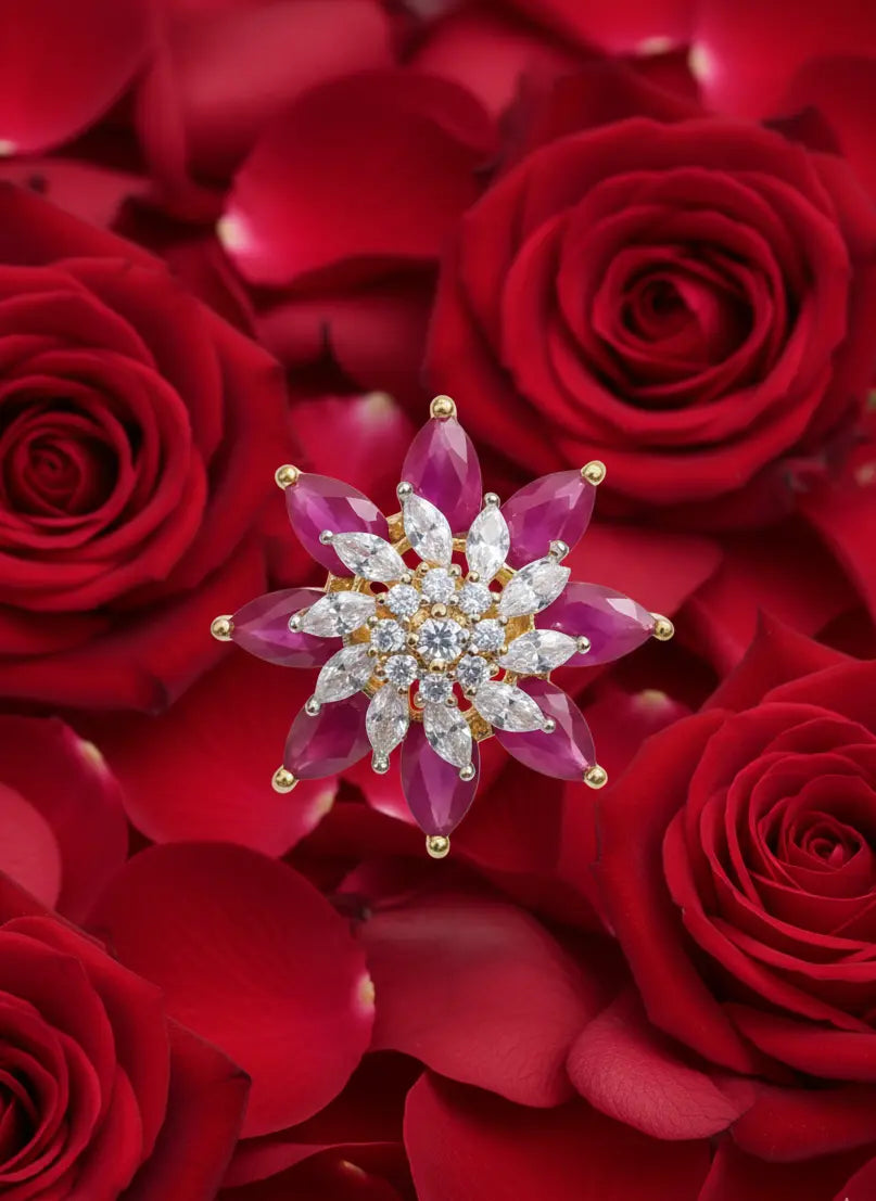 Ruby Bloom Adjustable Ring Coruscate Jewels