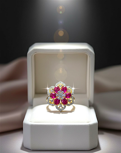 Ruby Bloom Zirconia Ring