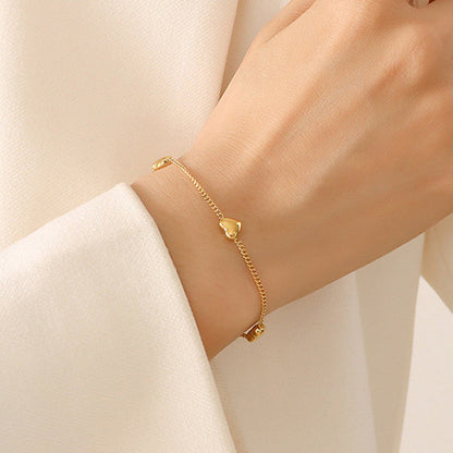Gold Plated Anti Tarnish Stainless Steel Wraparound Heart Bracelet for Women