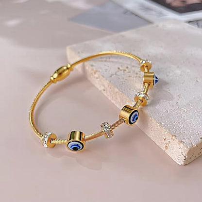 Evil Eye Anti-Tarnish Gold-Plated Stainless Steel Bracelet For Women