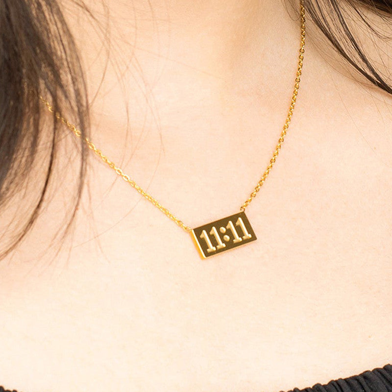 Anti Tarnish Gold-Plated 11:11 Stainless Steel Pendant