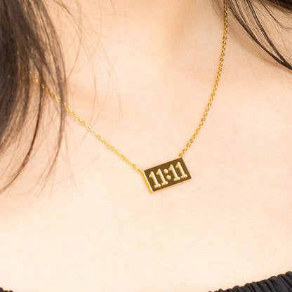 Anti Tarnish Gold-Plated 11:11 Stainless Steel Pendant