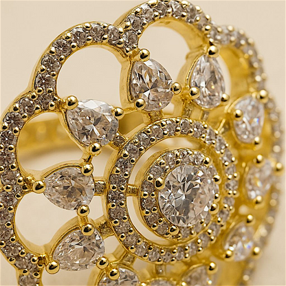 Golden Bloom Floral Ring