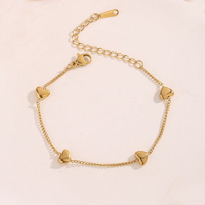 Gold Plated Anti Tarnish Stainless Steel Wraparound Heart Bracelet for Women