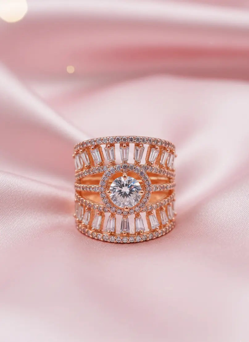 Regal American Diamond Ring Coruscate Jewels