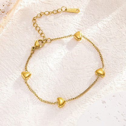 Gold Plated Anti Tarnish Stainless Steel Wraparound Heart Bracelet for Women