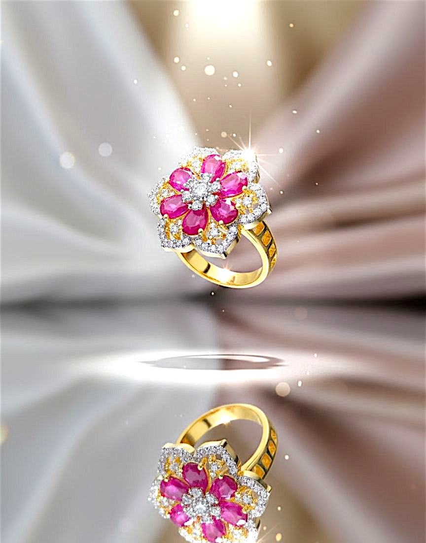 Ruby Bloom Zirconia Ring