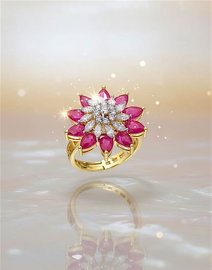 Ruby Bloom Adjustable Ring