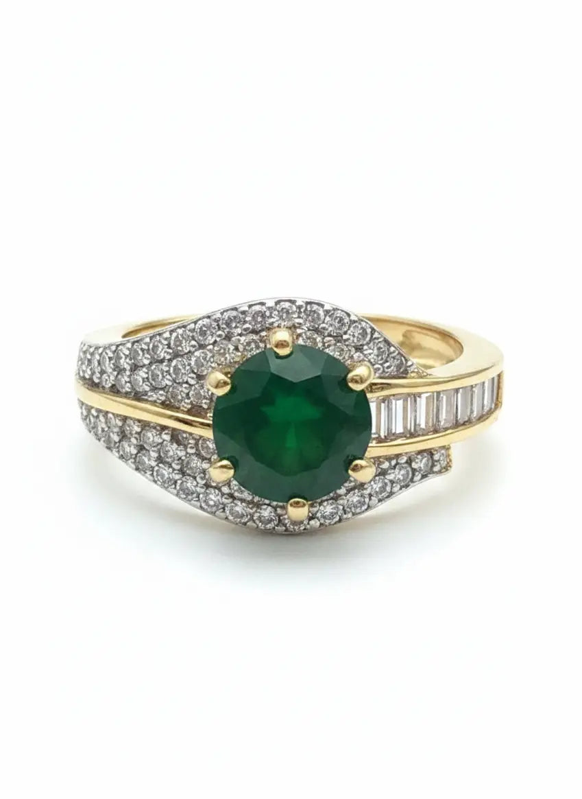 Emerald Crystal Adjustable Ring Coruscate Jewels