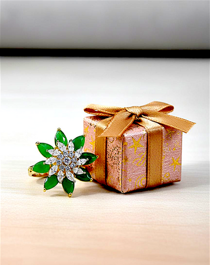 Emerald Cubic Zirconia Ring