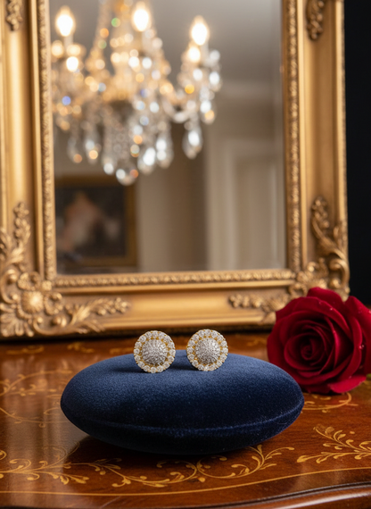 AD Earrings Gold-Plated Sunflower Theme