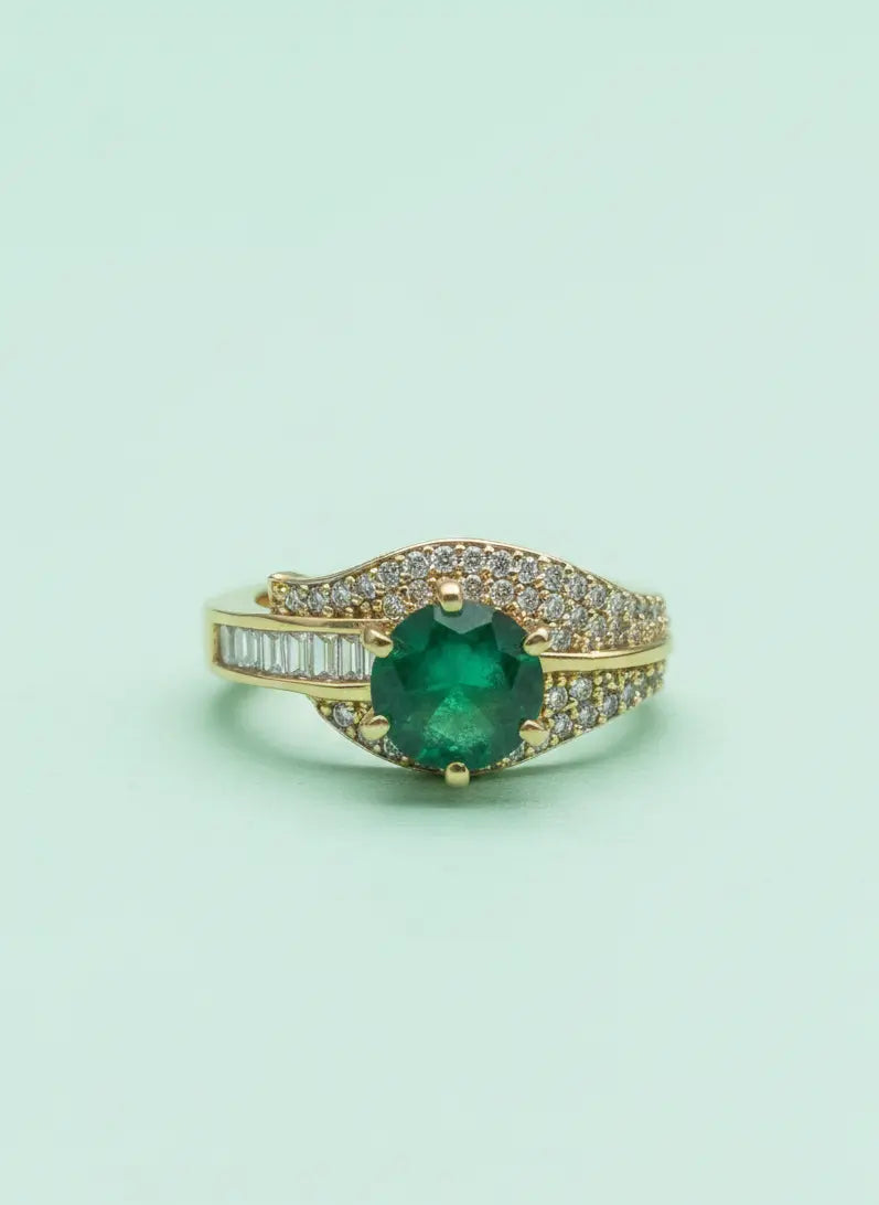 Emerald Crystal Adjustable Ring Coruscate Jewels