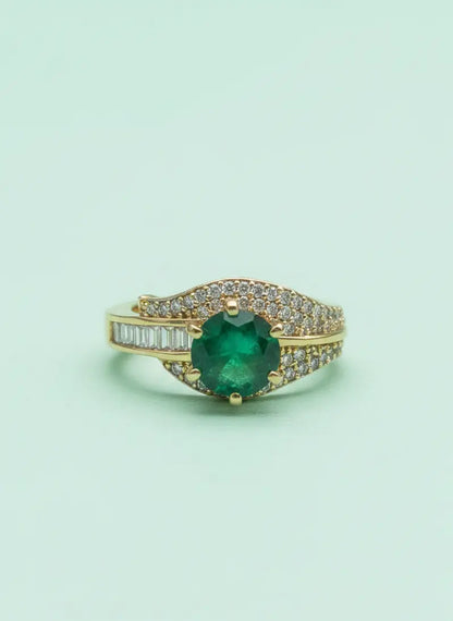 Emerald Crystal Adjustable Ring Coruscate Jewels
