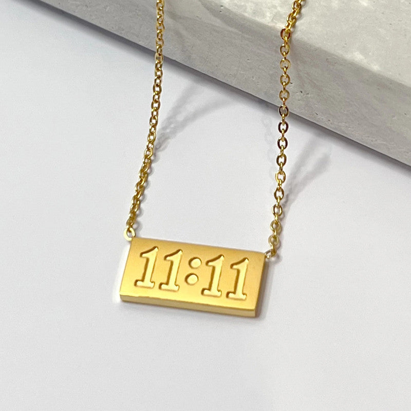 Anti Tarnish Gold-Plated 11:11 Stainless Steel Pendant