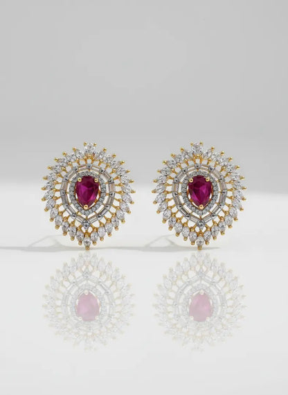 Ruby Cascade Zirconia Teardrop Earrings Coruscate Jewels