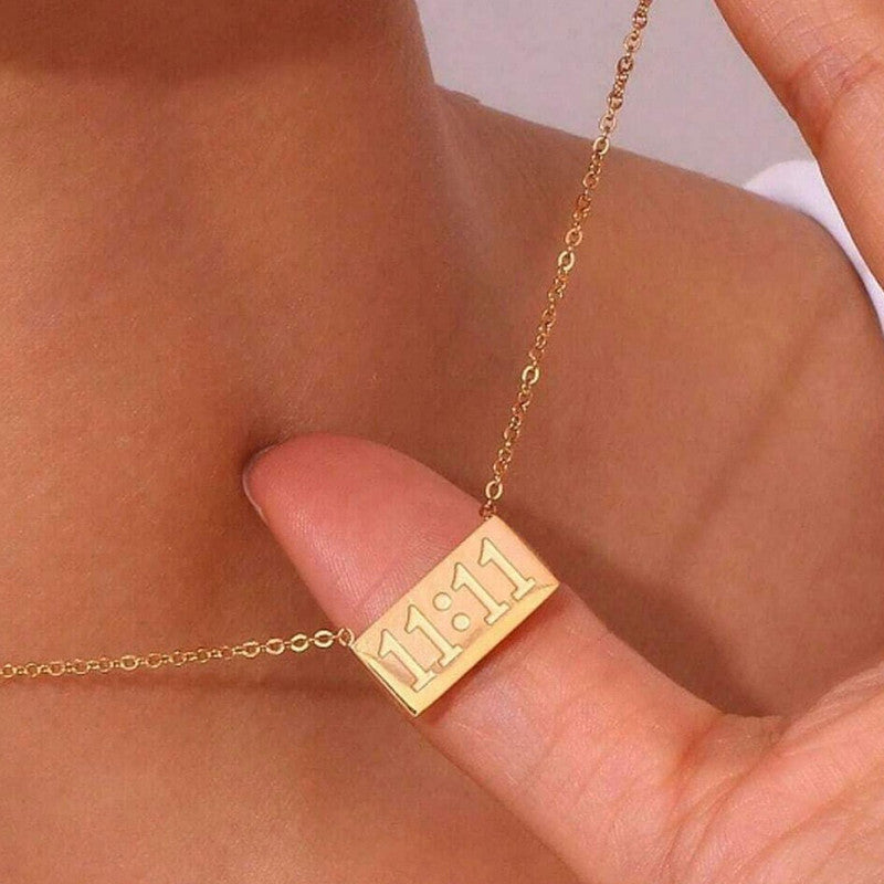 Anti Tarnish Gold-Plated 11:11 Stainless Steel Pendant