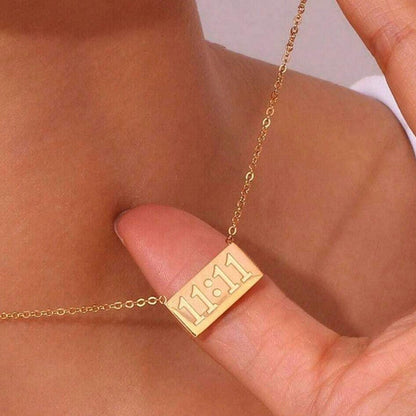 Anti Tarnish Gold-Plated 11:11 Stainless Steel Pendant