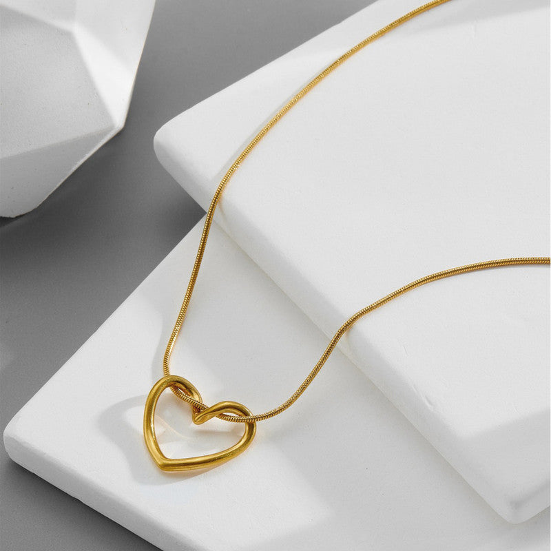 Anti Tarnish Gold Plated Heart Pendant Set
