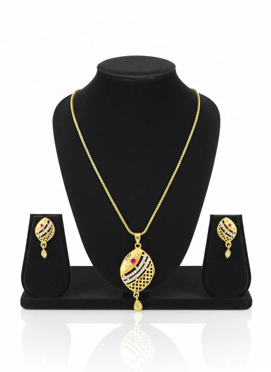 Gold Polish Pendant Set Celestial Ruby Gleam Coruscate Jewels