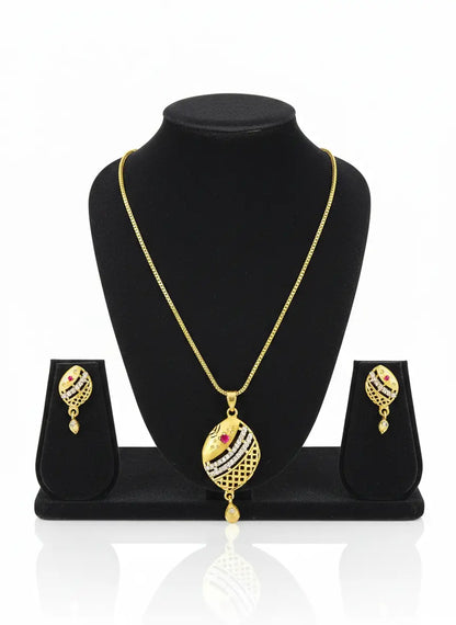 Gold Polish Pendant Set Celestial Ruby Gleam Coruscate Jewels